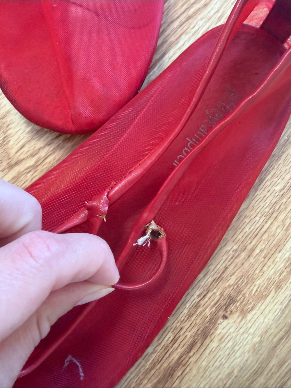 Red Women's Mesh Ballet Flats by Jeffrey Campbell - Picture 2 of 3